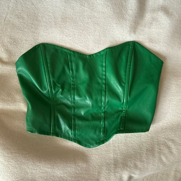 Women's 6 Princess Polly Jessica pu bustier Faux Leather in Green - Picture 4 of 12